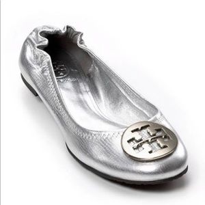 Tory Burch silver flats